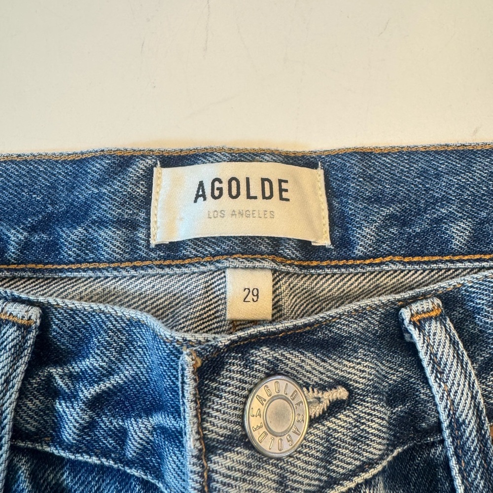Agolde Blue Denim Jean Shorts